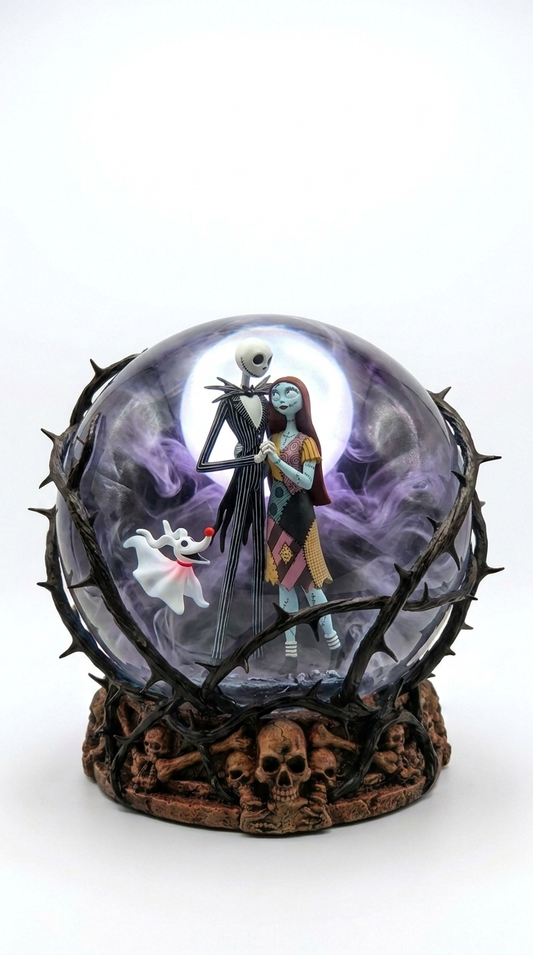 Jack and Sally Gothic Sphere Lamp